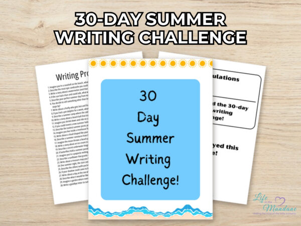 30-Day Summer Writing Challenge printable from Life in the Mundane