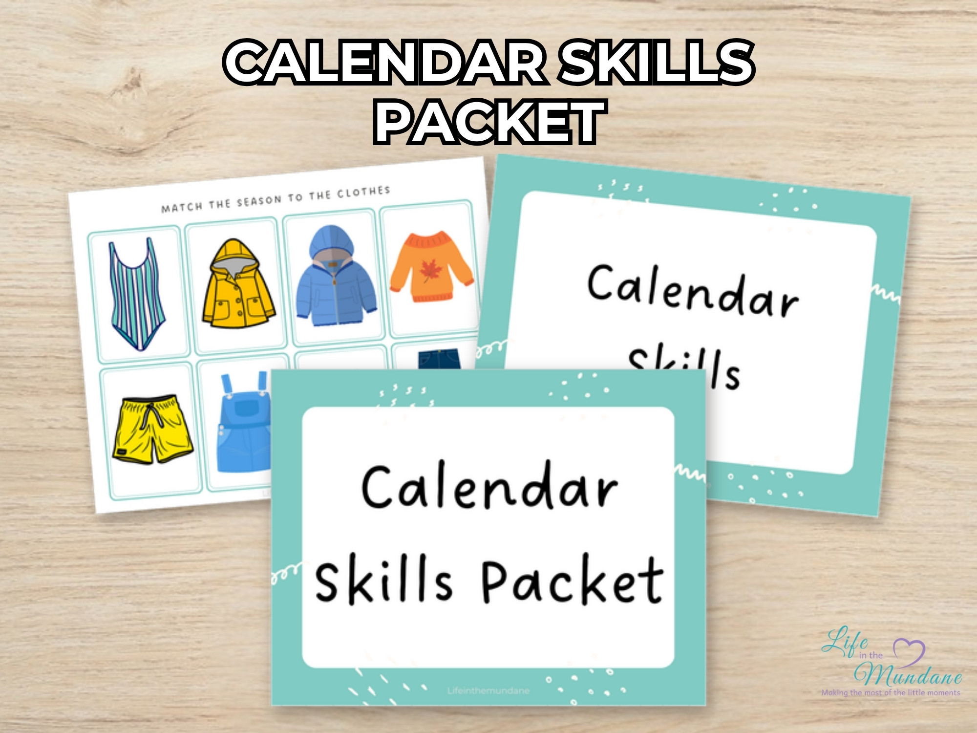 Calendar Skills Packet printable from Life in the Mundane