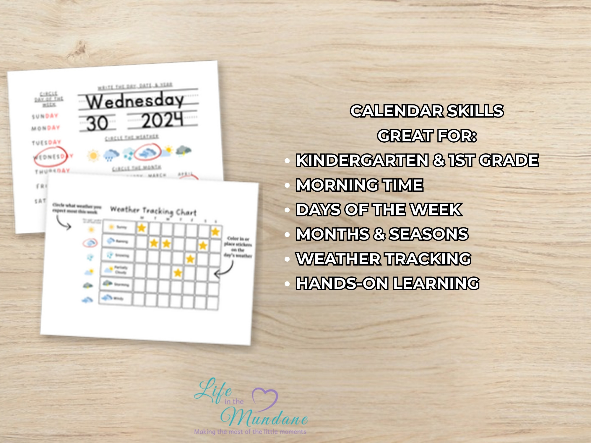 Calendar Skills Packet printable - great for