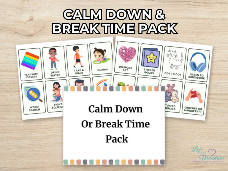 Calm Down & Break Time Pack printable