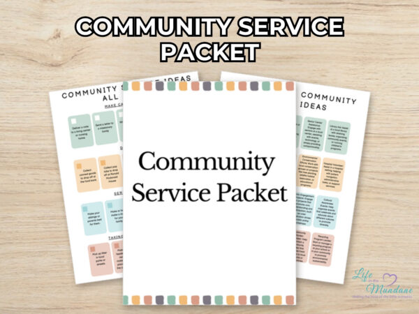 Community Service Packet printable from Life in the Mundane