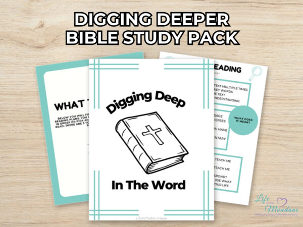 Digging Deeper Bible Study Pack printable from Life in the Mundane