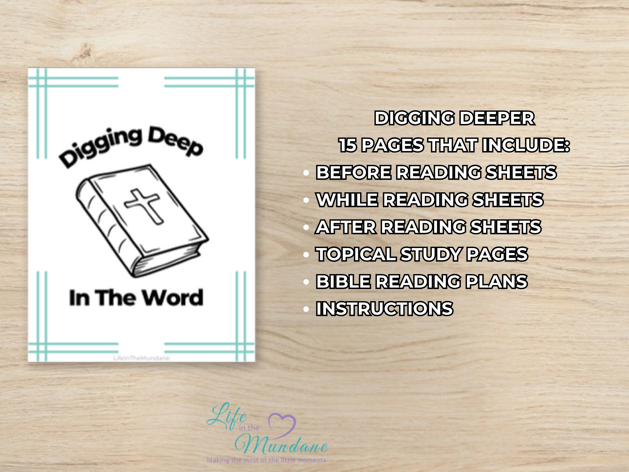 Digging Deeper printable - what's included