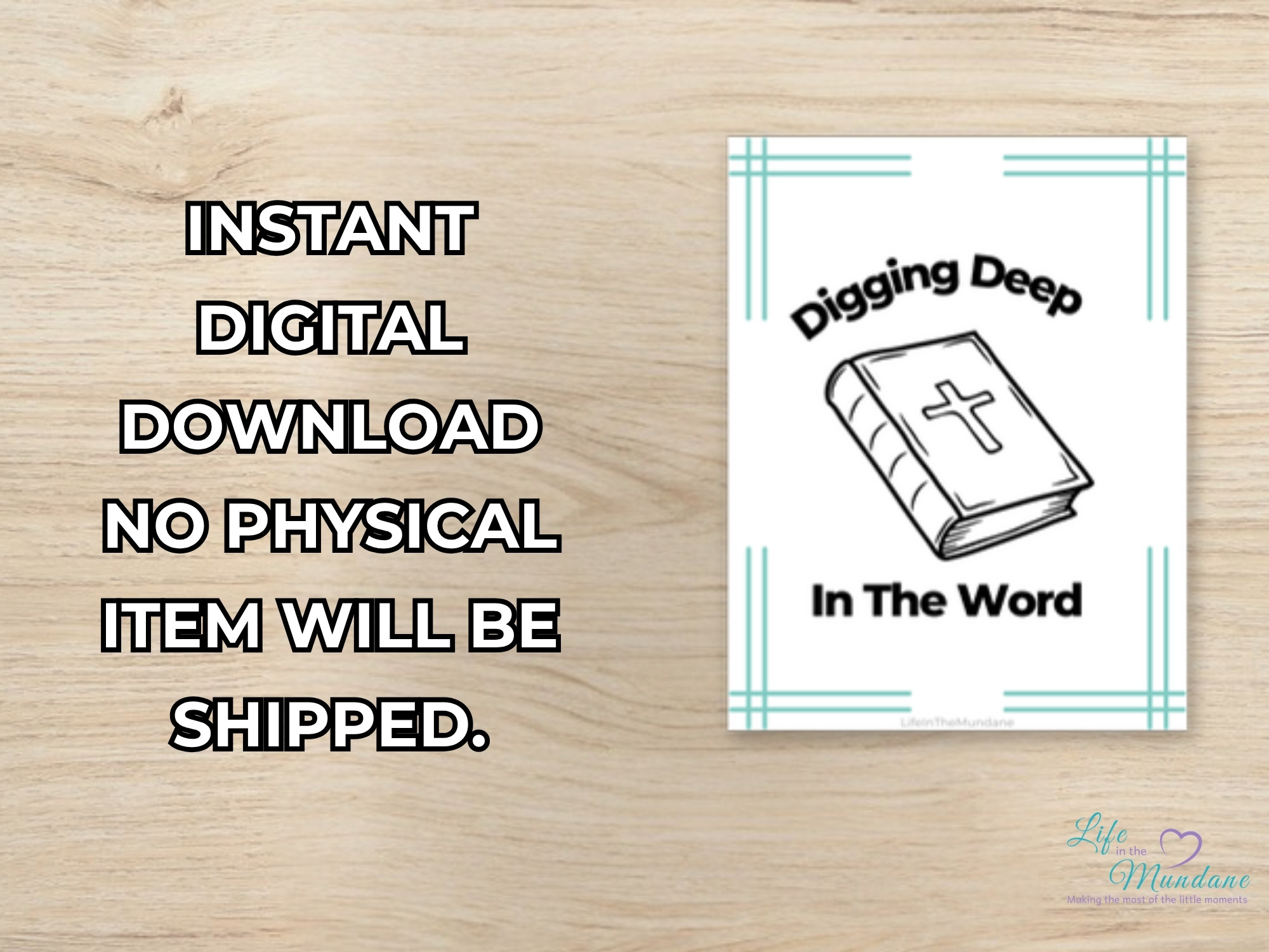 Digging Deeper printable - instant digital download