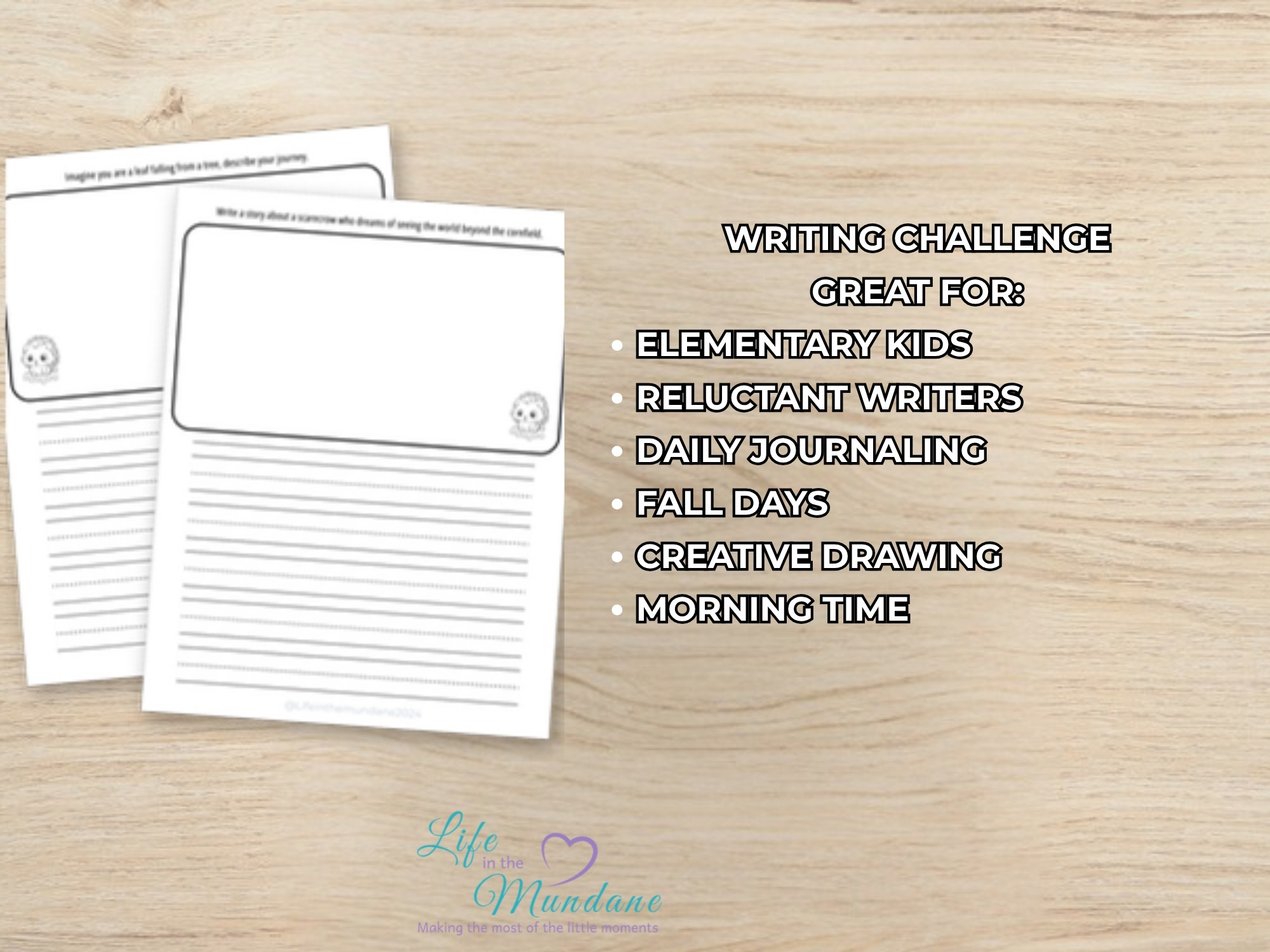 Fall Writing Challenge printable - great for