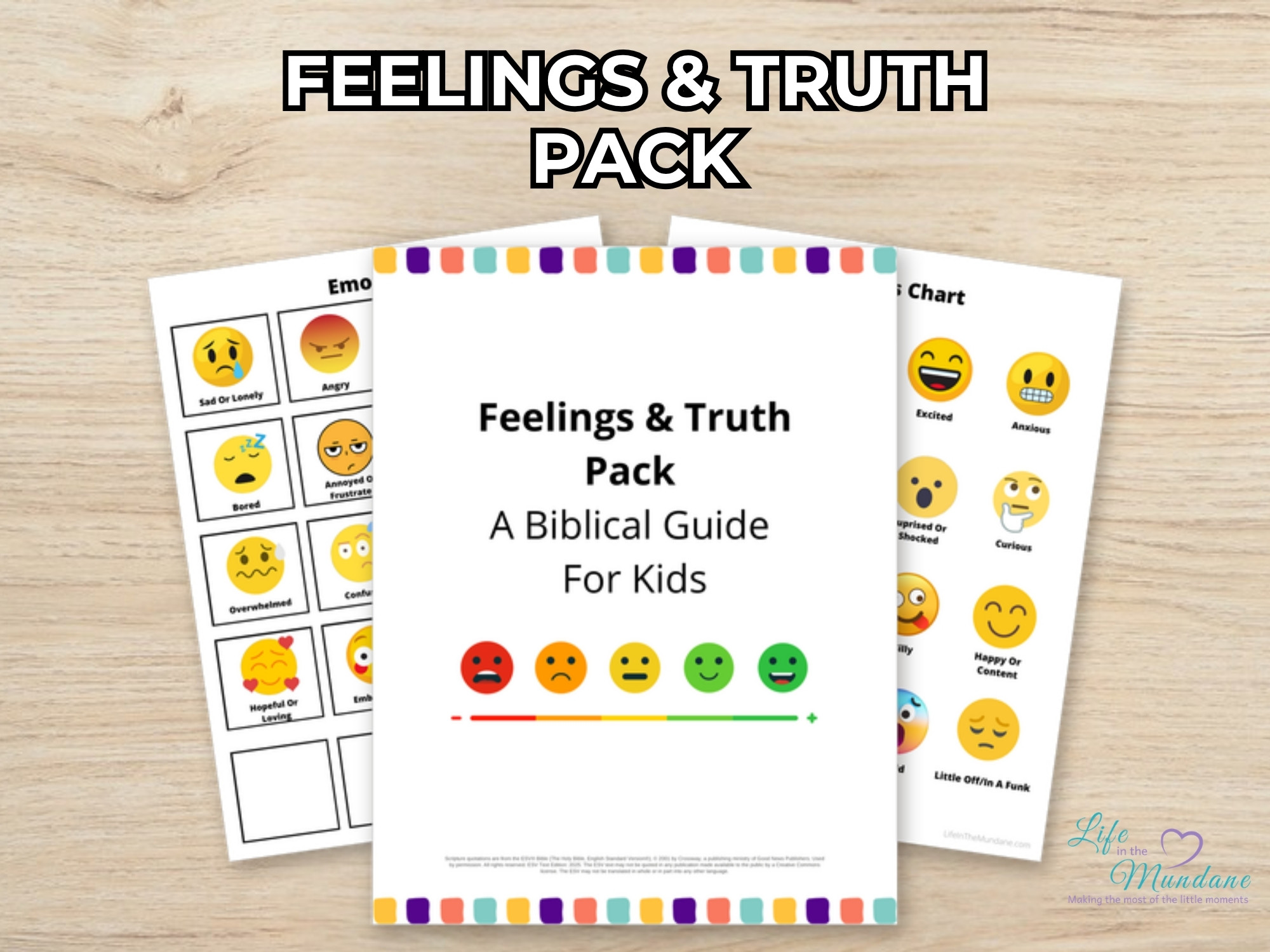 Feelings & Truth Pack printable from Life in the Mundane