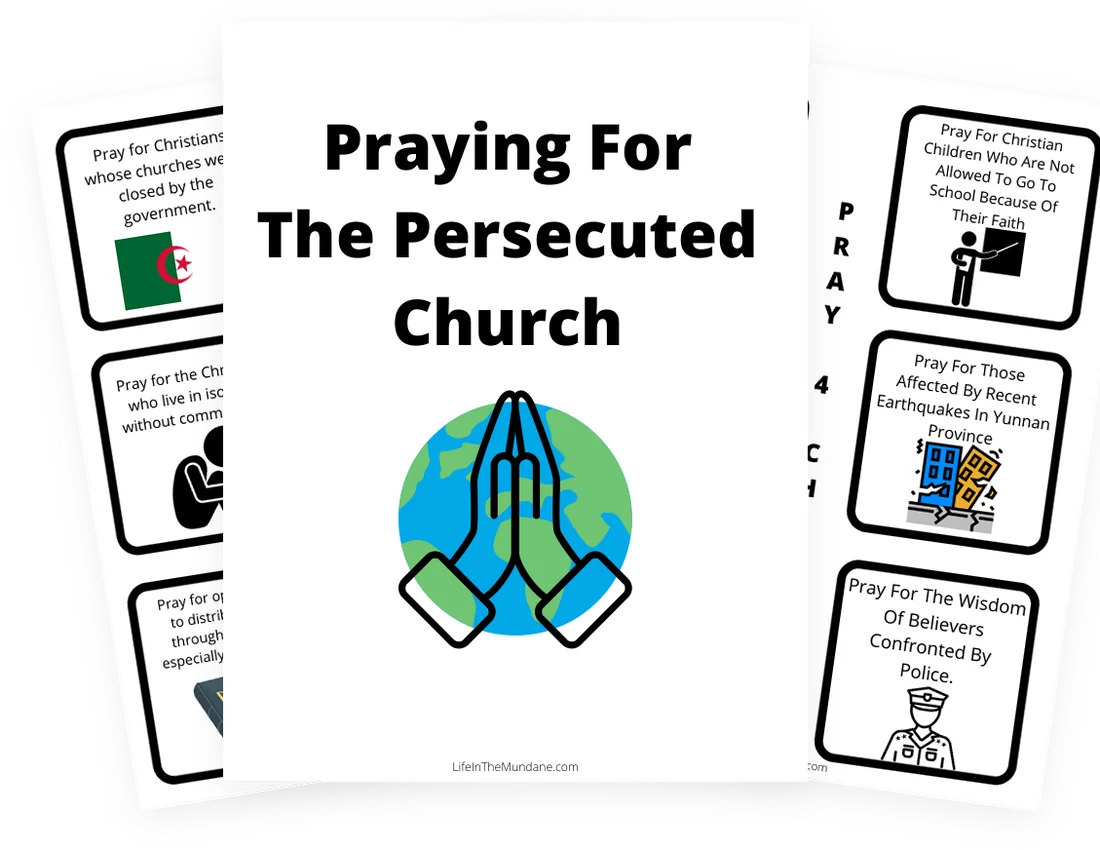 Pages from the Praying for the Persecuted Church prayer guide