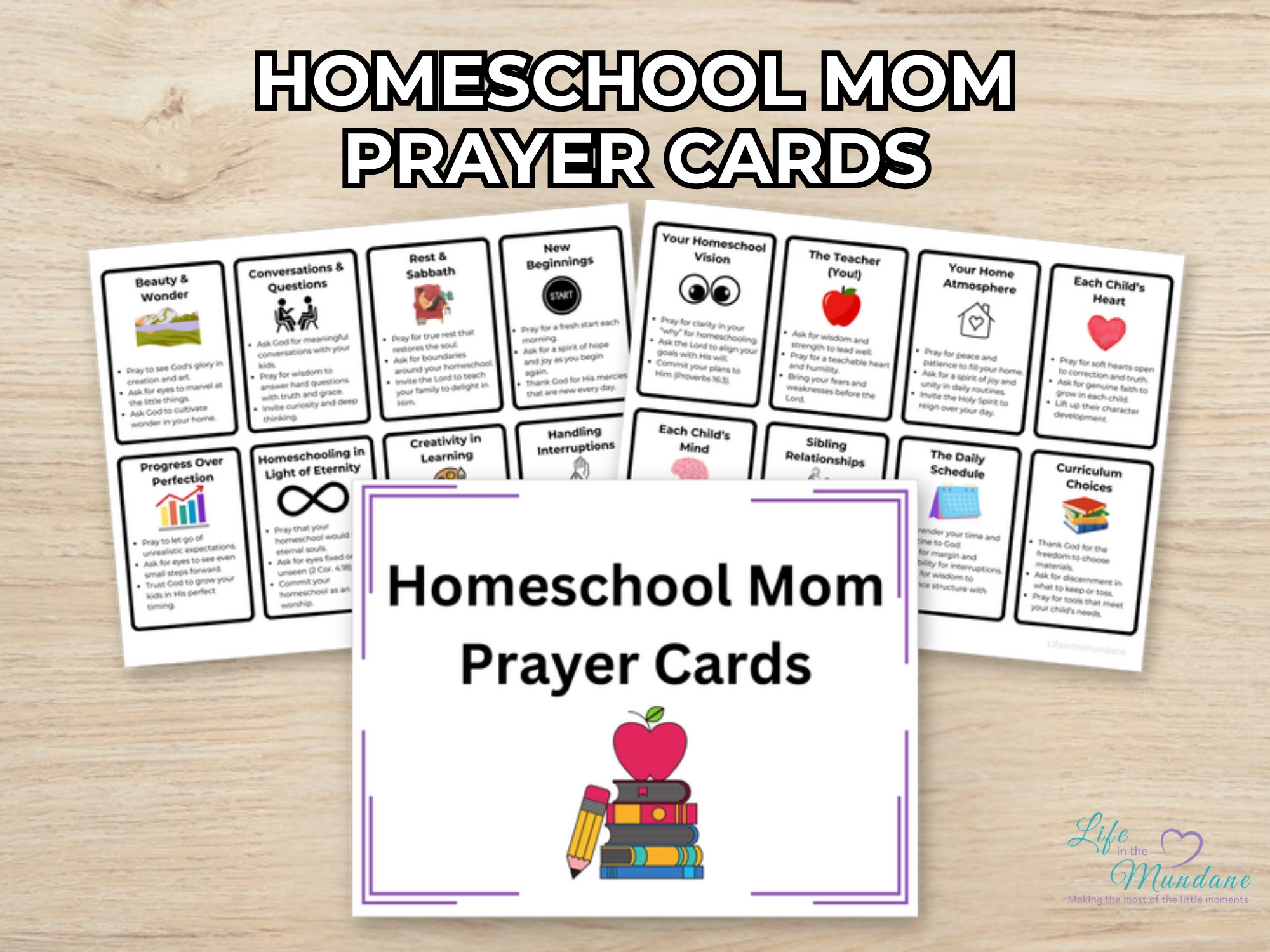 Homeschool Mom Prayer Cards printable from Life in the Mundane