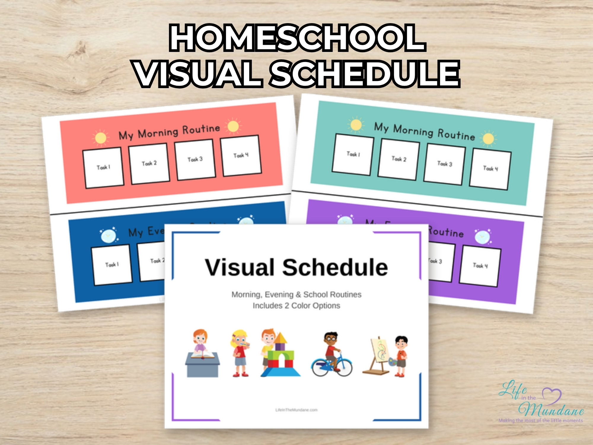 Homeschool Visual Schedule printable from Life in the Mundane