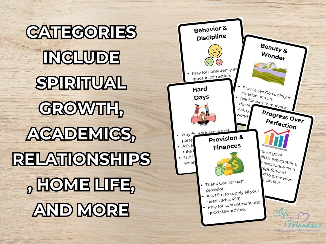 Homeschool Mom Prayer Prompt Cards: Scripture-Based (PDF Download) (image 3)