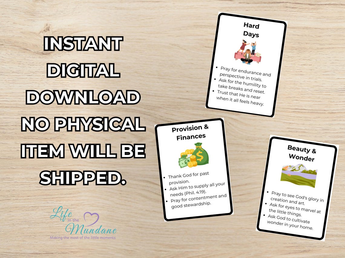 Homeschool Mom Prayer Prompt Cards: Scripture-Based (PDF Download) (image 4)