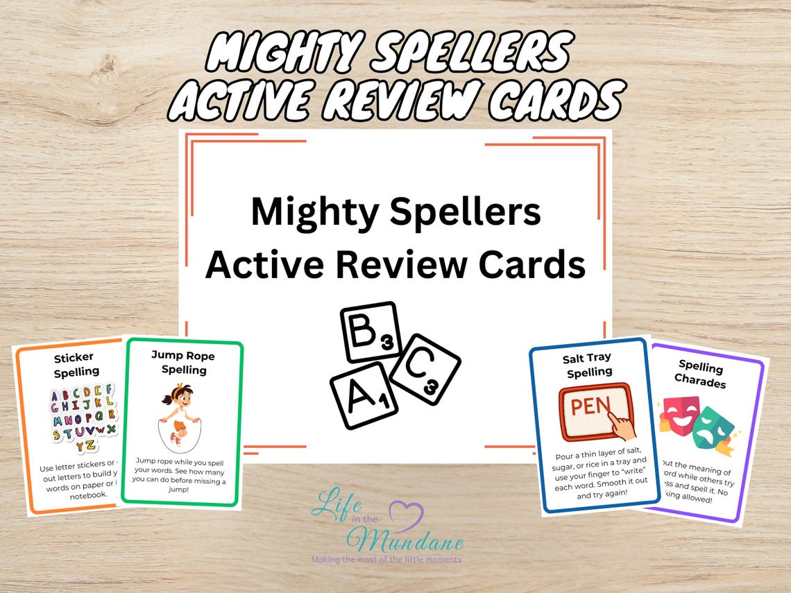 Mighty Spellers Active Review Cards