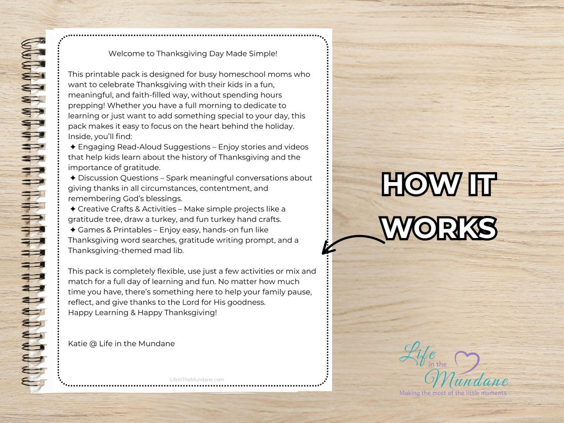 Thanksgiving Day Made Simple | Homeschool Printable Pack | Low Prep Thanksgiving Activities for Kids (image 3)