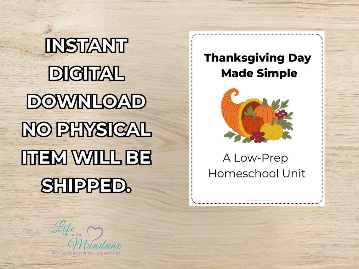 Thanksgiving Day Made Simple | Homeschool Printable Pack | Low Prep Thanksgiving Activities for Kids (image 5)