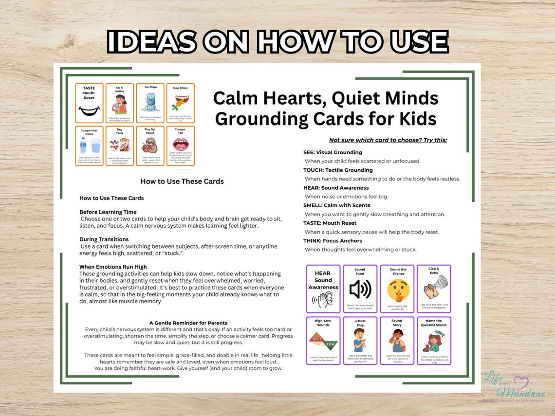Calm Hearts, Quiet Minds: Grounding Cards for Kids. (image 4)