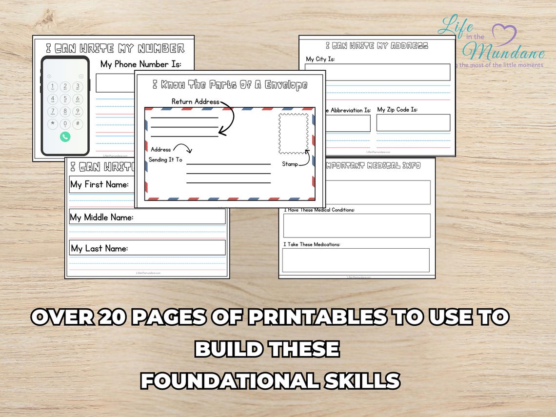 Everyday Life Skills Volume 1: Personal Information Pack (image 4)
