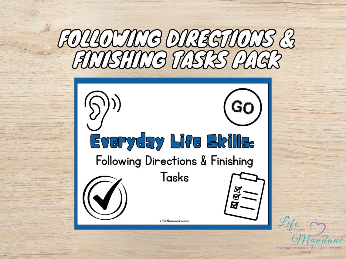 Everyday Life Skills Volume 3: Following Directions & Finishing Tasks