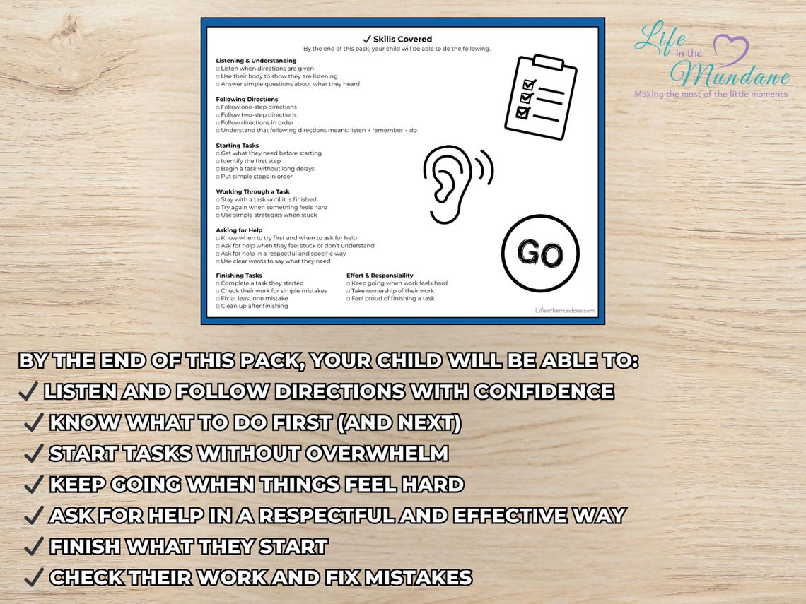 Everyday Life Skills Volume 3: Following Directions & Finishing Tasks (image 3)