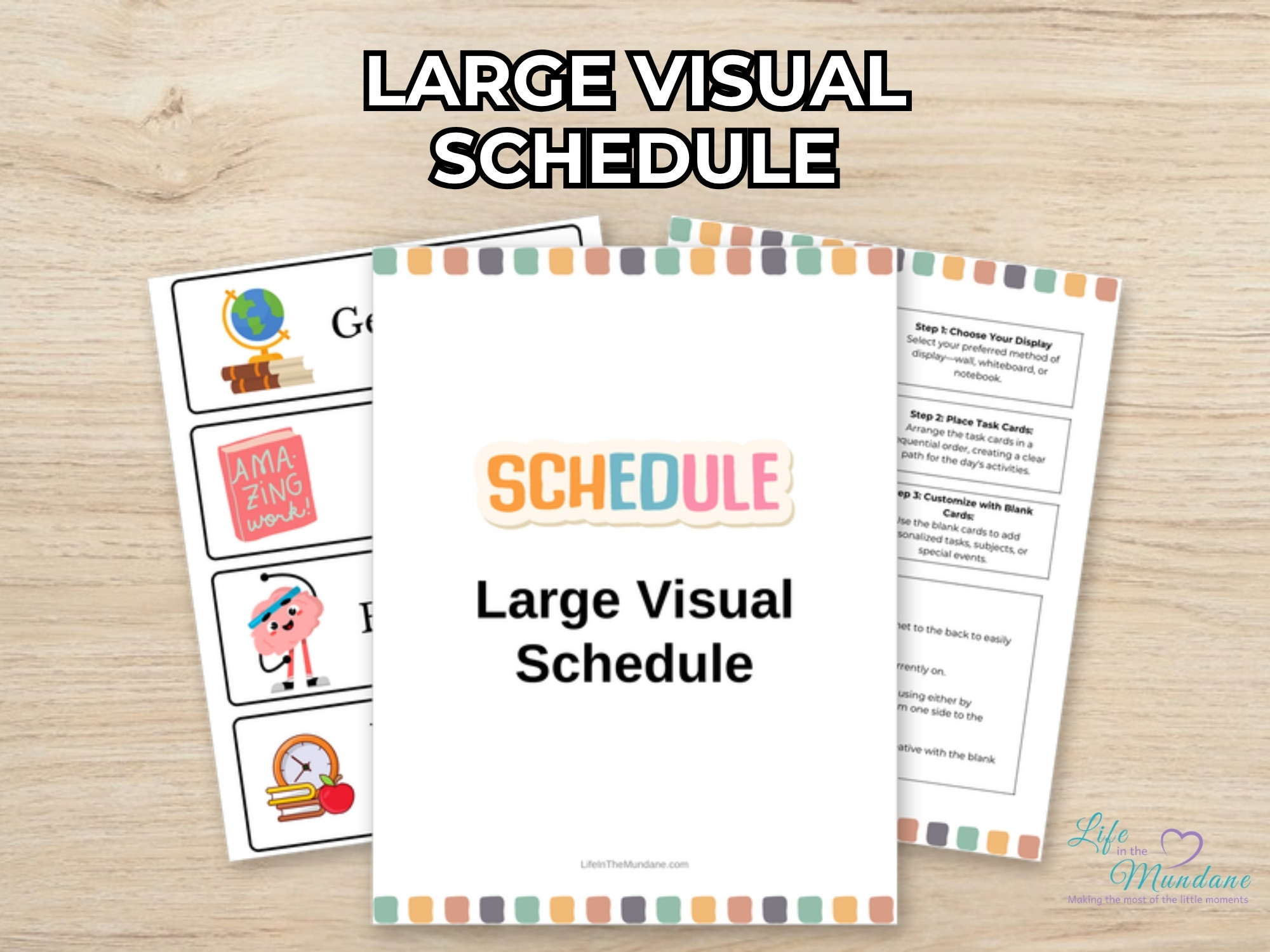 Large Visual Schedule printable from Life in the Mundane