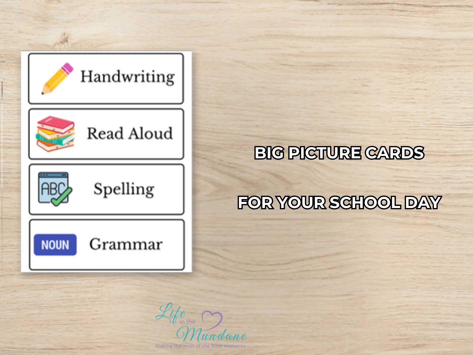 Large Visual Schedule printable - sample page