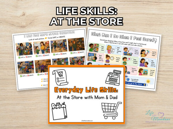 Life Skills: At the Store printable from Life in the Mundane