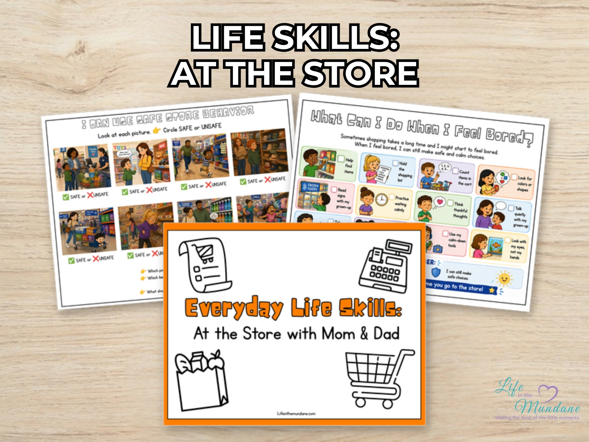 Life Skills: At the Store printable from Life in the Mundane