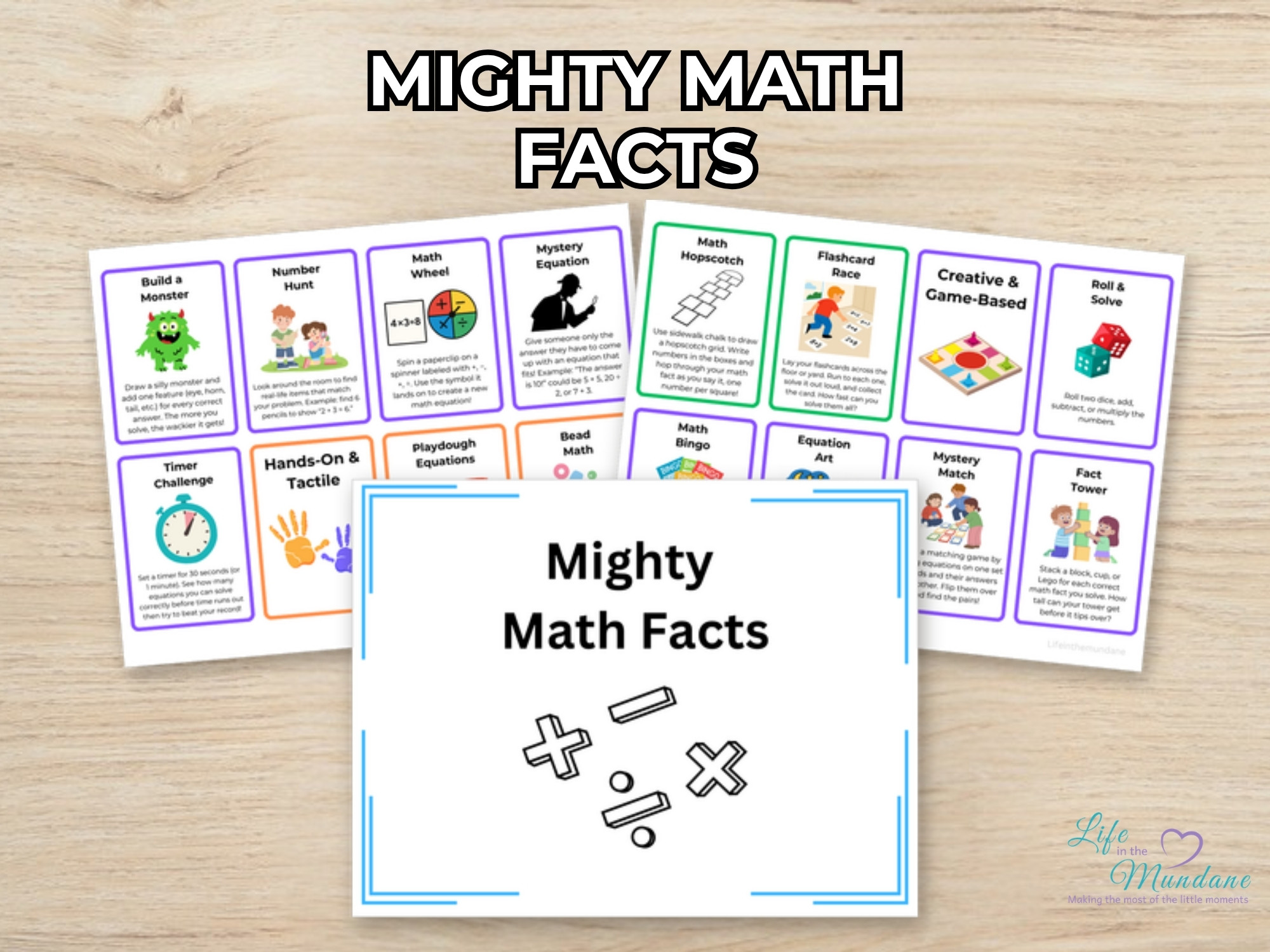 Mighty Math Facts printable from Life in the Mundane