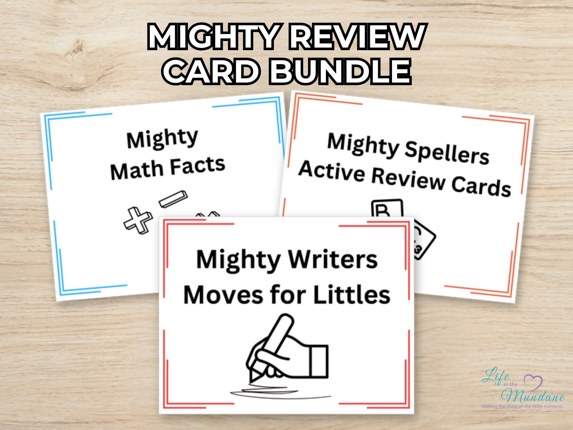 Mighty Review Card Bundle printable from Life in the Mundane