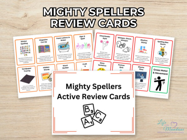 Mighty Spellers Review Cards printable from Life in the Mundane