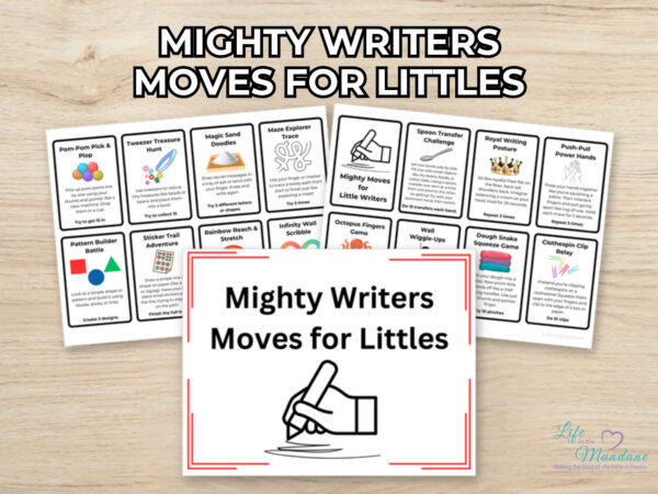 Mighty Writers Moves For Littles printable from Life in the Mundane