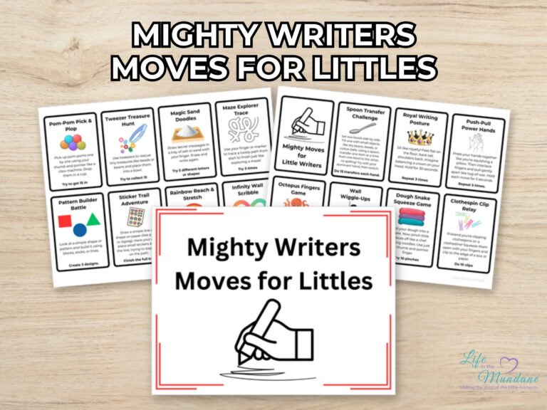 Mighty Writers Moves For Littles printable
