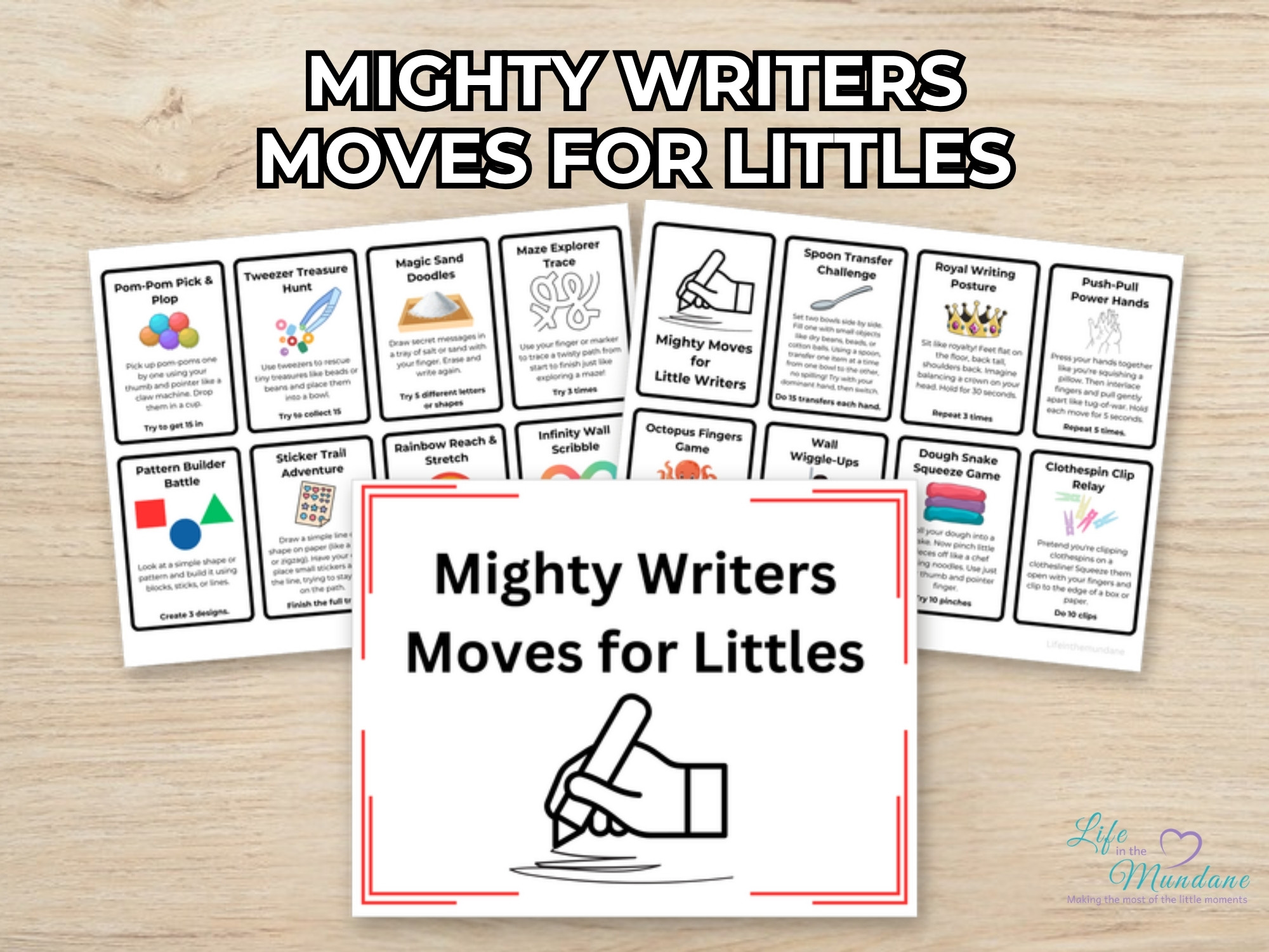 Mighty Writers Moves For Littles printable from Life in the Mundane