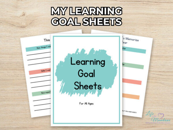 My Learning Goal Sheets printable from Life in the Mundane