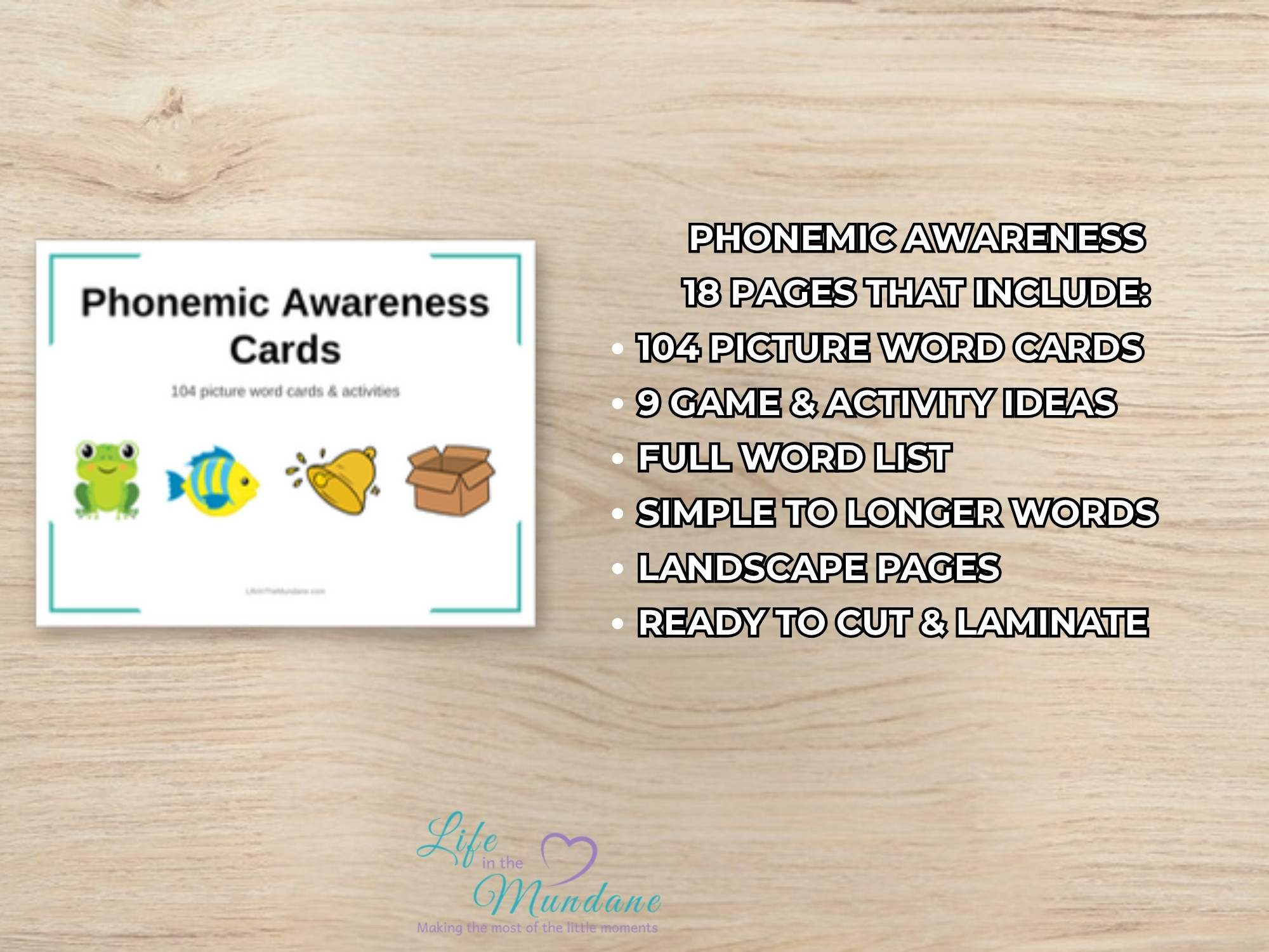 Phonemic Awareness printable - what's included