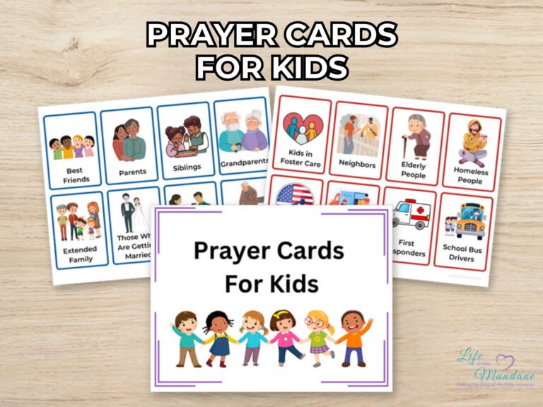 Prayer Cards For Kids printable