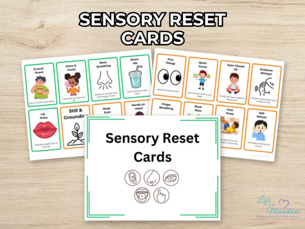 Sensory Reset Cards printable from Life in the Mundane