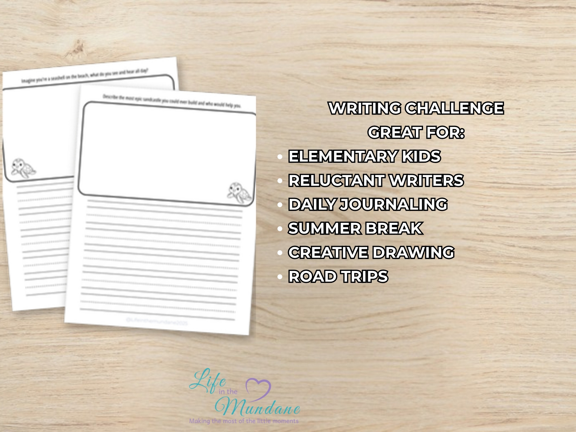 Summer Writing Challenge printable - great for