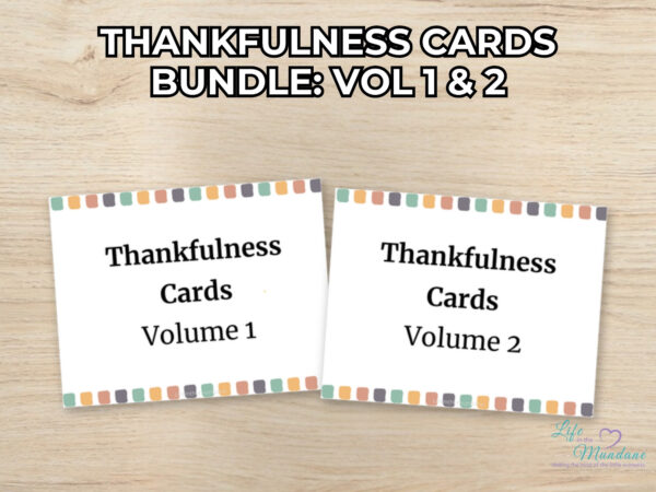 Thankfulness Cards Bundle: Vol 1 & 2 printable from Life in the Mundane