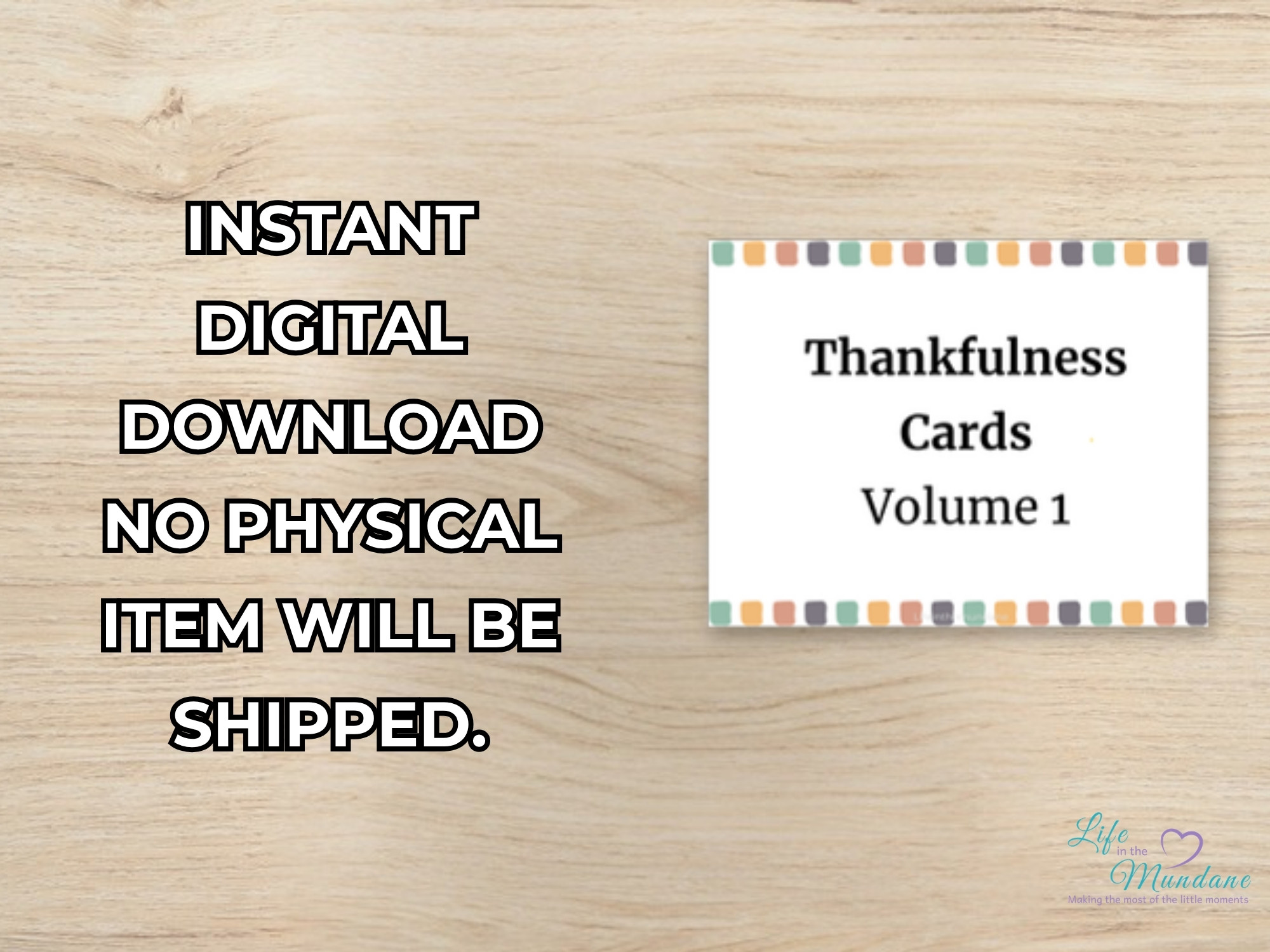 Thankfulness Cards Vol 1 printable - instant digital download