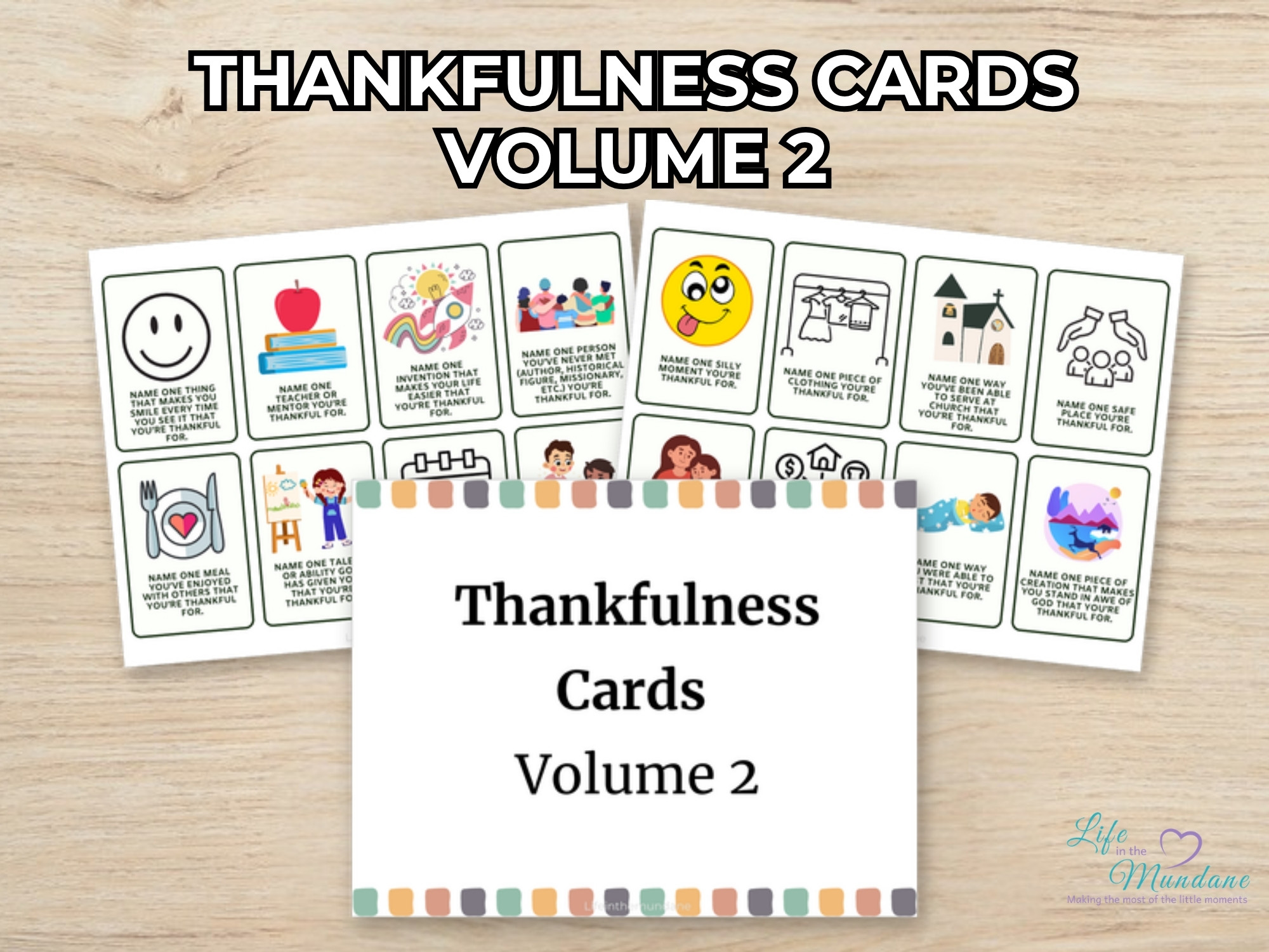 Thankfulness Cards Volume 2 printable from Life in the Mundane