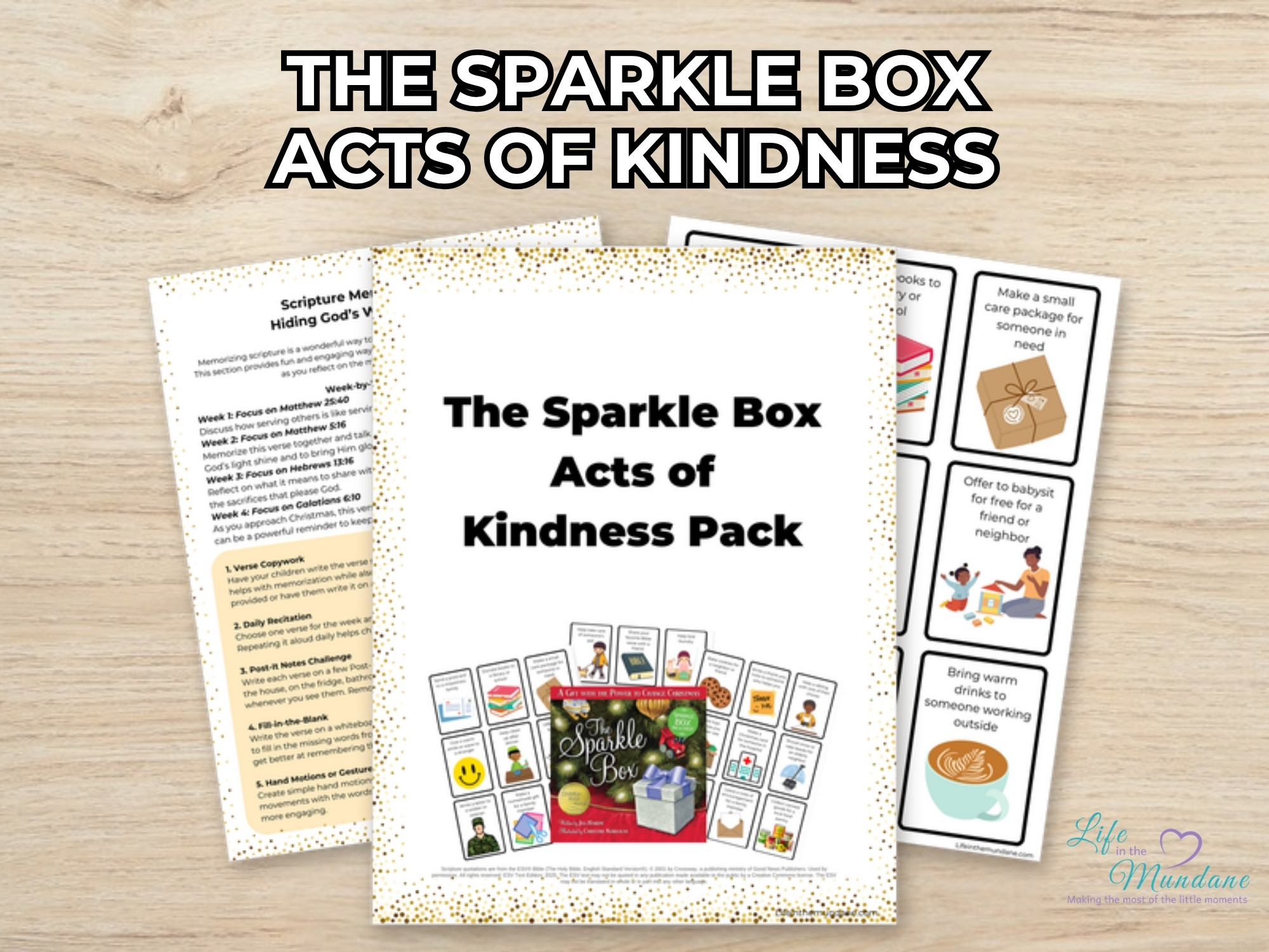 The Sparkle Box Acts of Kindness printable from Life in the Mundane