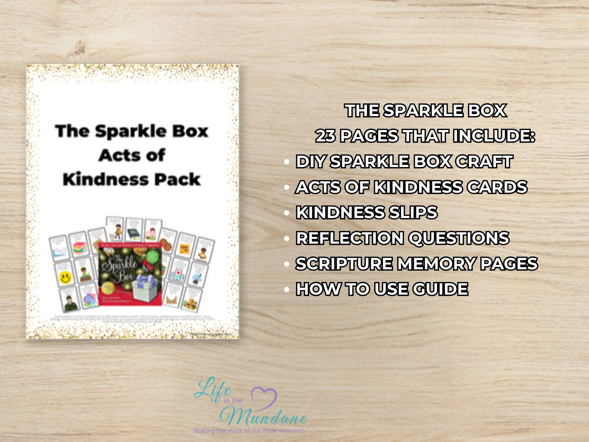 The Sparkle Box printable - what's included
