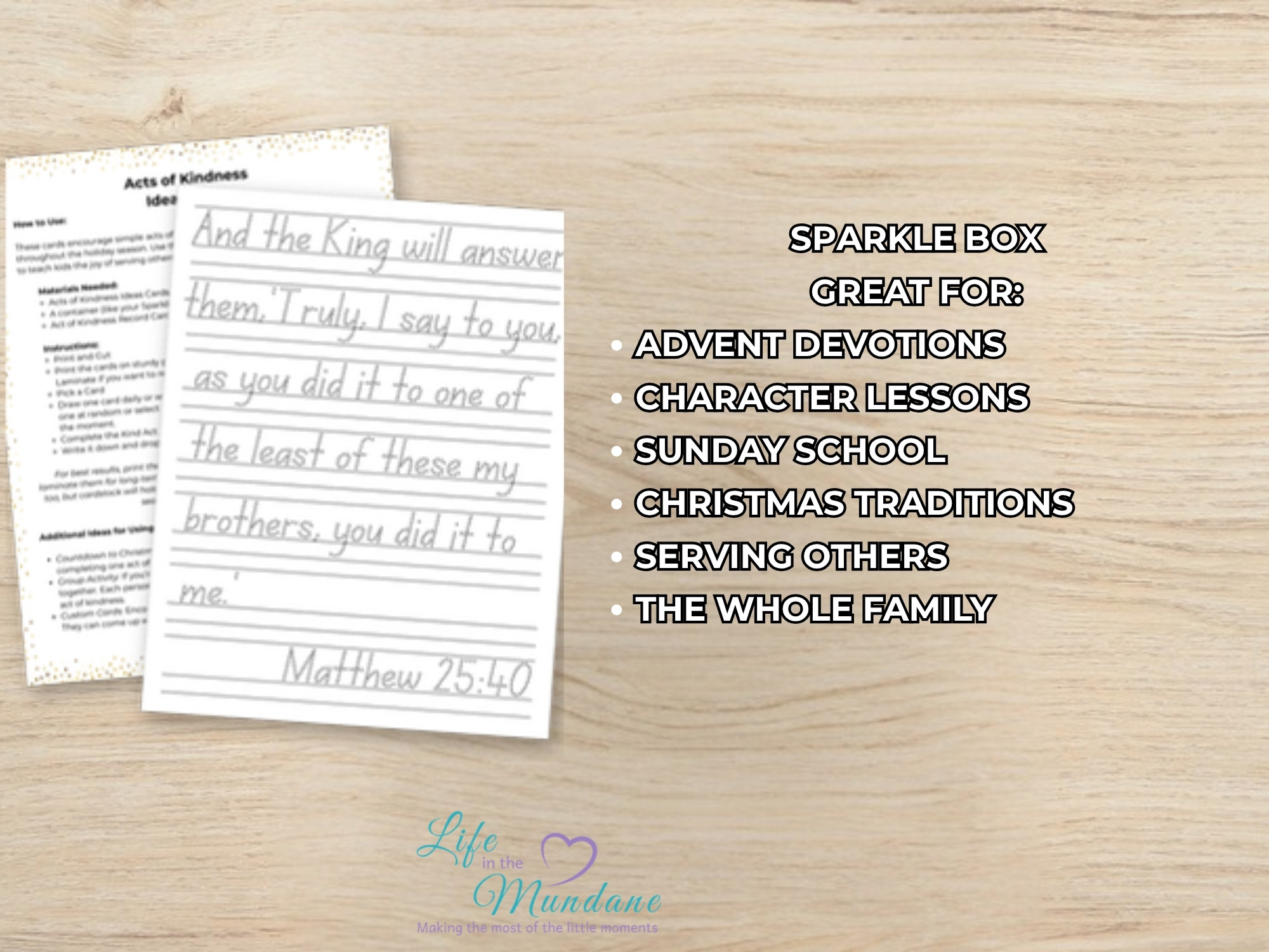 The Sparkle Box printable - great for