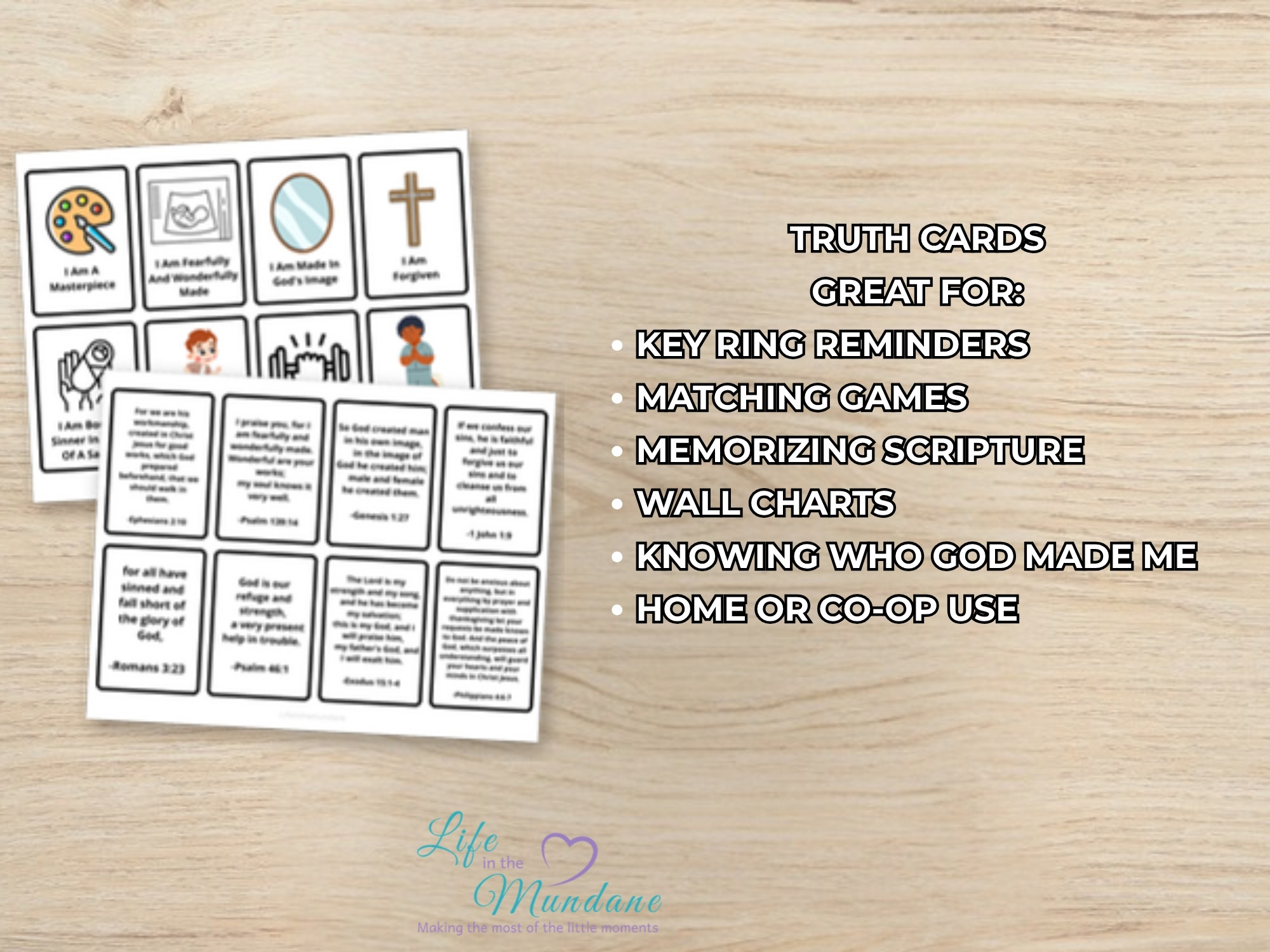 Truth Cards: All About Me printable - great for
