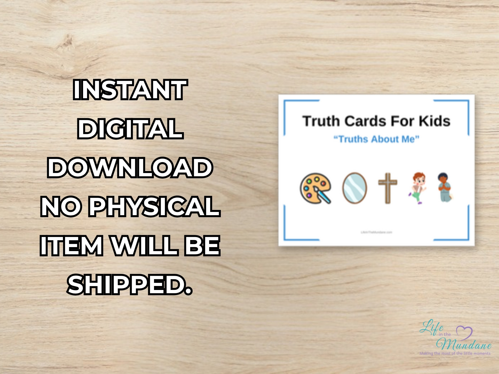 Truth Cards: All About Me printable - instant digital download
