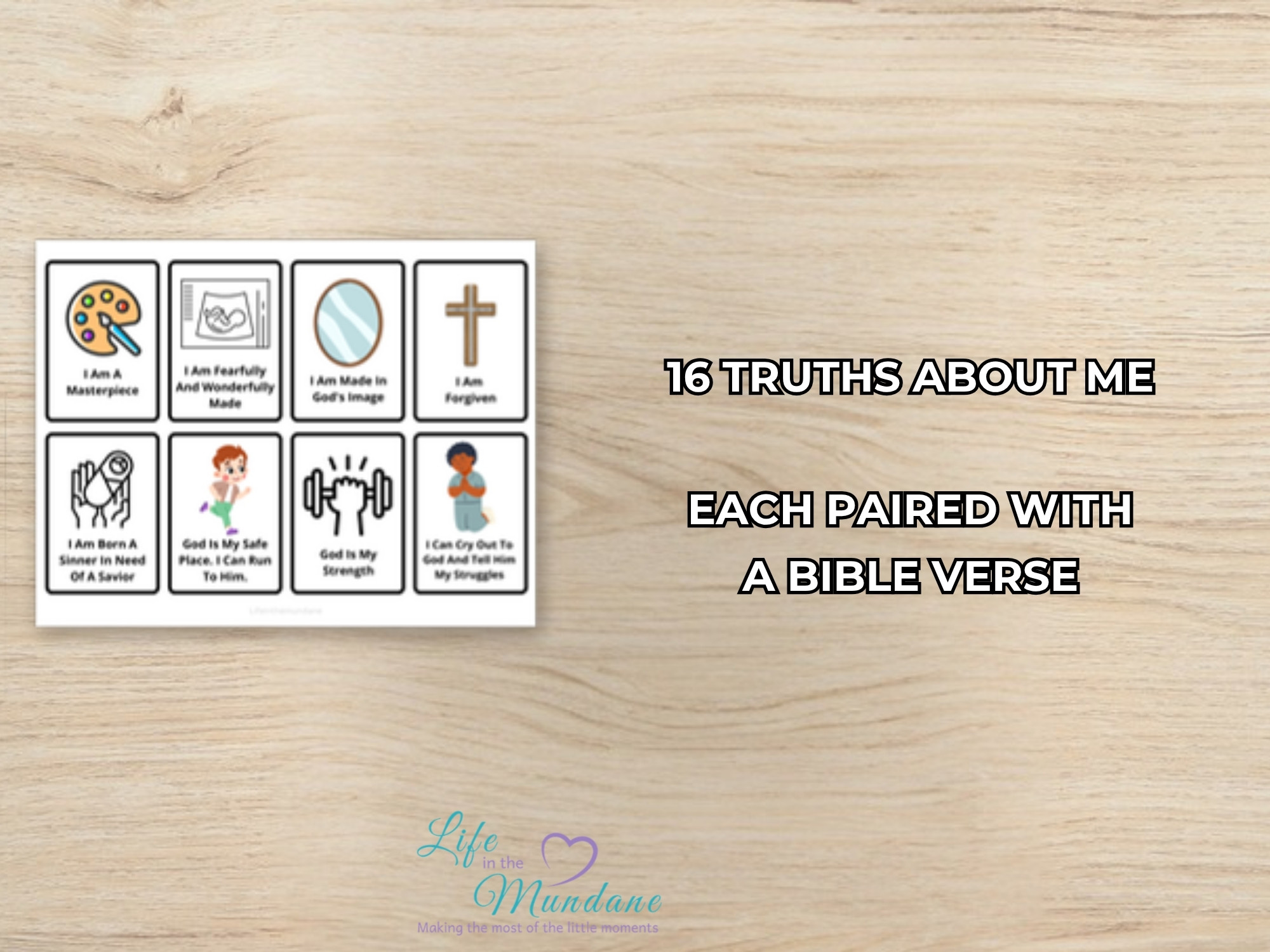 Truth Cards: All About Me printable - sample page