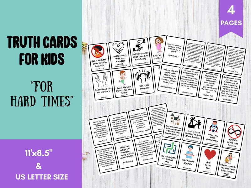 Truth Cards for Kids: For Hard Times printable card pack