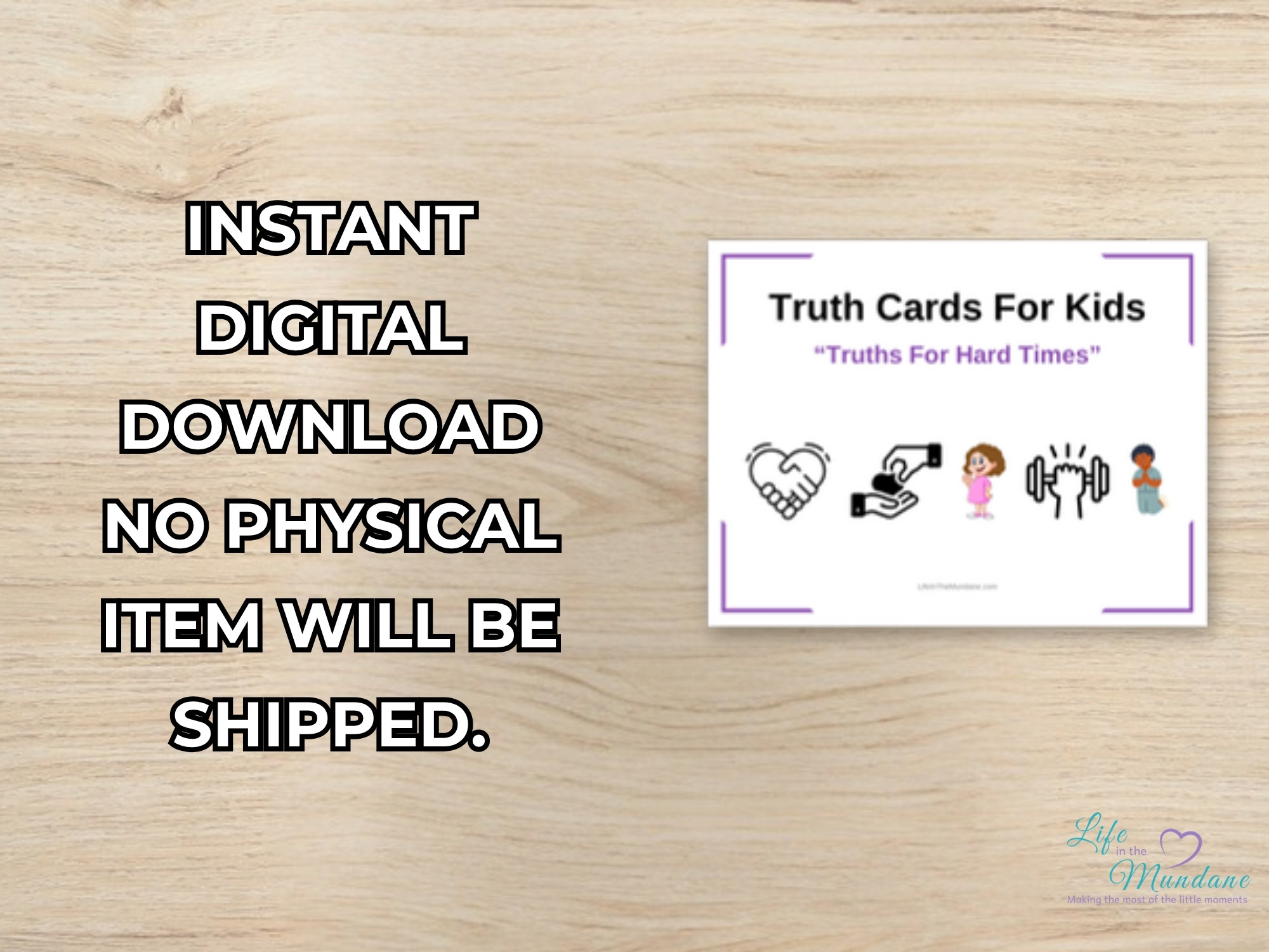 Truth Cards: Hard Times printable - instant digital download