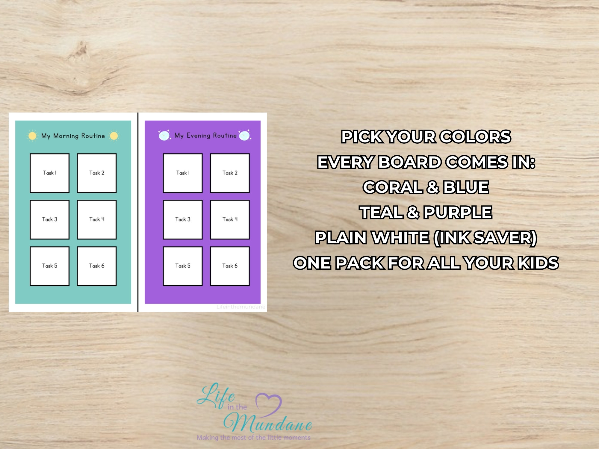 Visual Schedule printable - color options