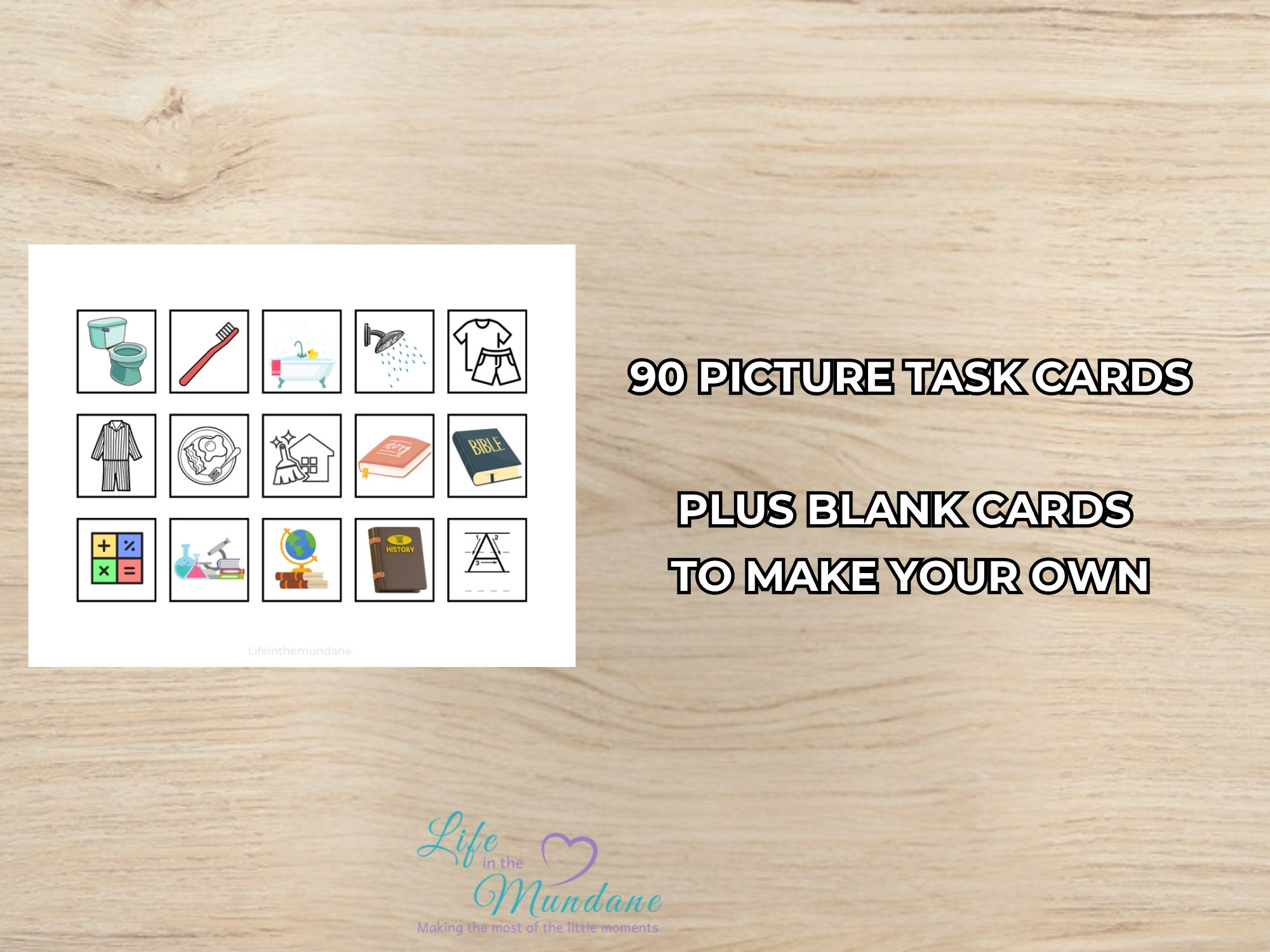 Visual Schedule printable - picture task cards